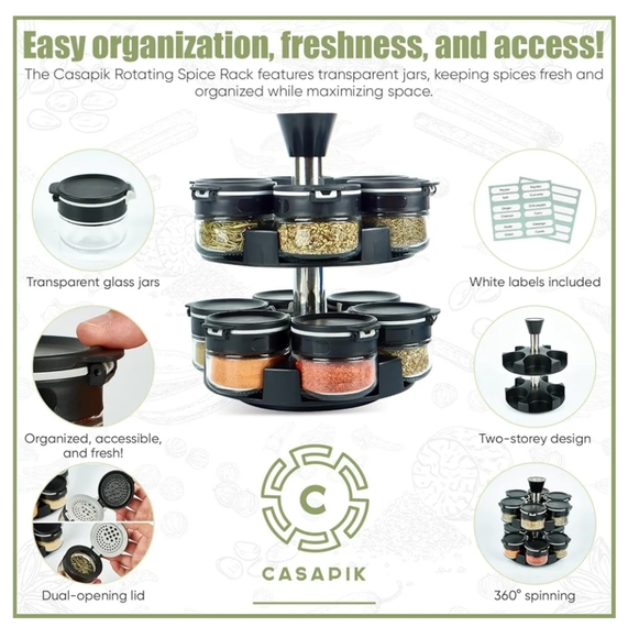 Rotating Spice Rack Organizer - Picture 3 of 7